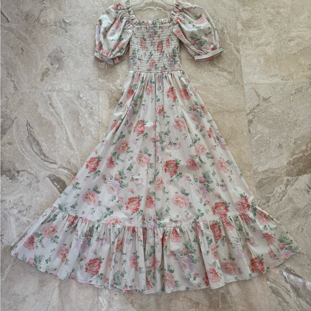 Polo Ralph Lauren Floral Smocked Cotton Dress XS NWT $398 - Picture 3 of 13